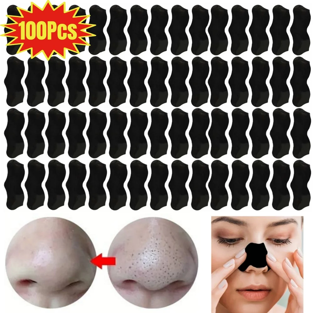 100 pièces acné points noirs élimination nez bandes masque de nettoyage du visage nez propre Patch débouchage rétrécissement pores nettoyage en profondeur patchs
