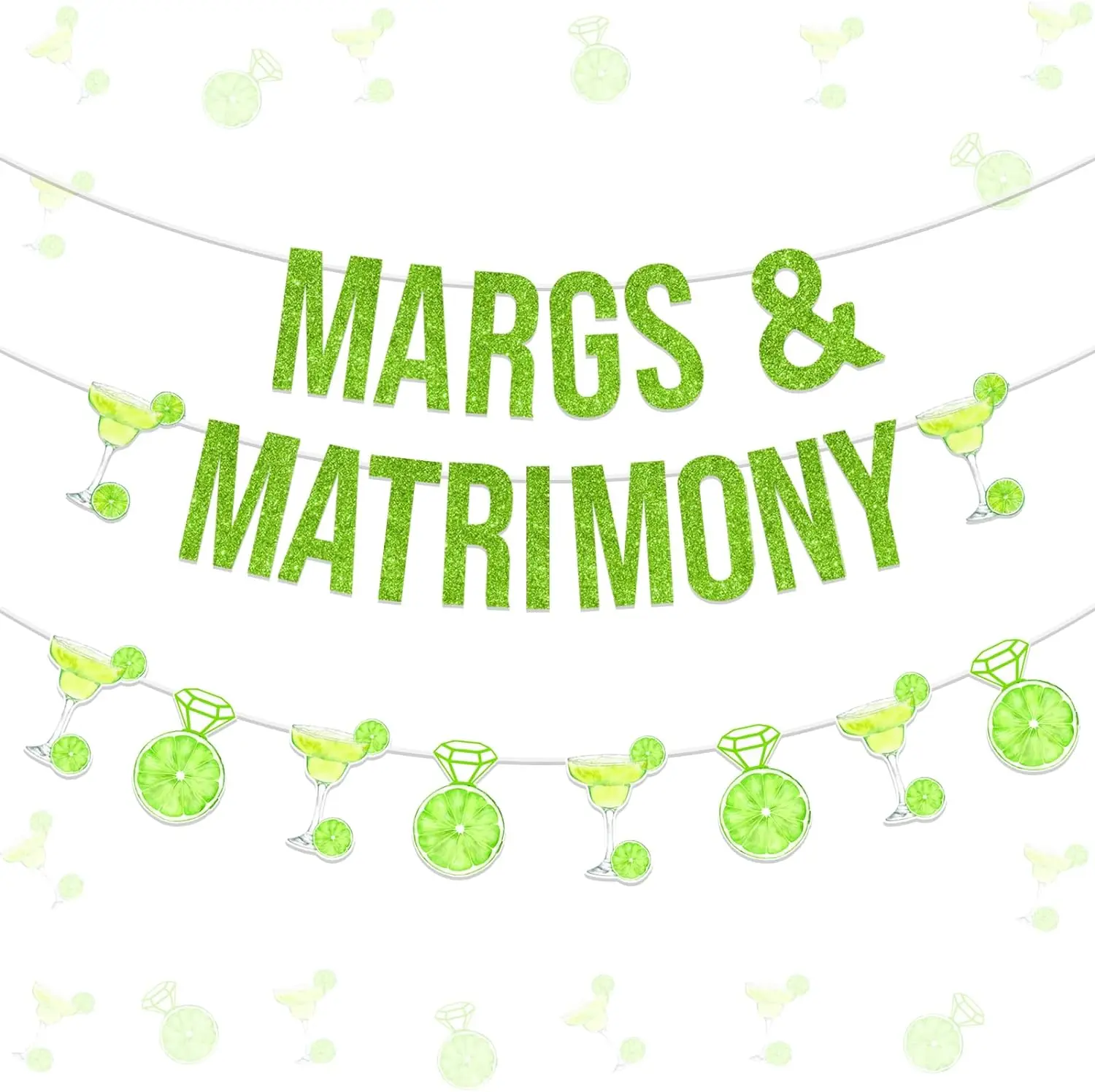 

Margs and Matrimony Lemon Cocktail Bachelorette Party Decor Banner Garland for Mexican Fiesta Cactus Bridal Shower Cinco De Mayo