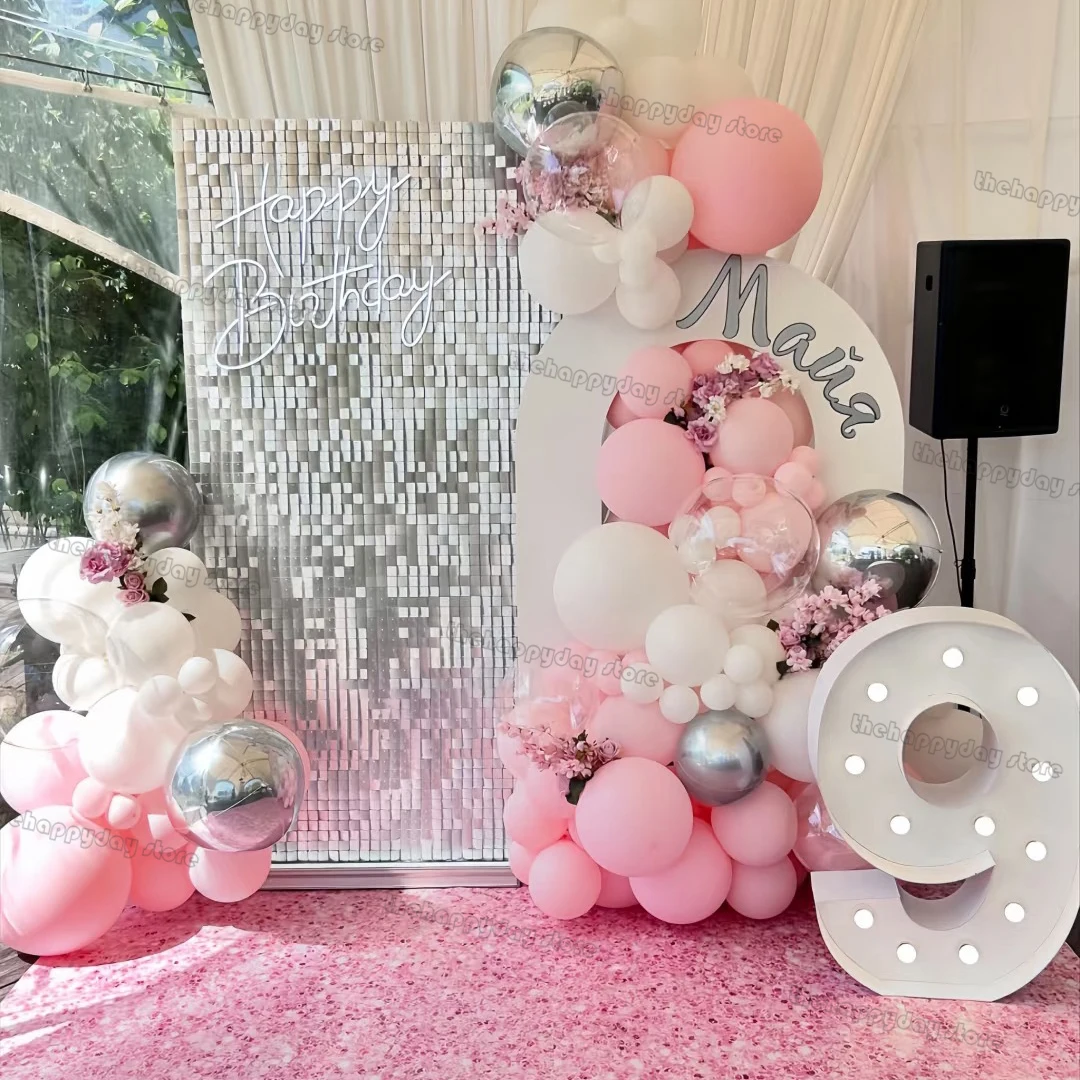 12 Stück schimmernde Wandhintergrund, silberfarben, quadratisch, mit Pailletten, schimmerndes Wandpaneel für Geburtstag, Hochzeit, Babyparty, Party-Hintergründe – Detail 23