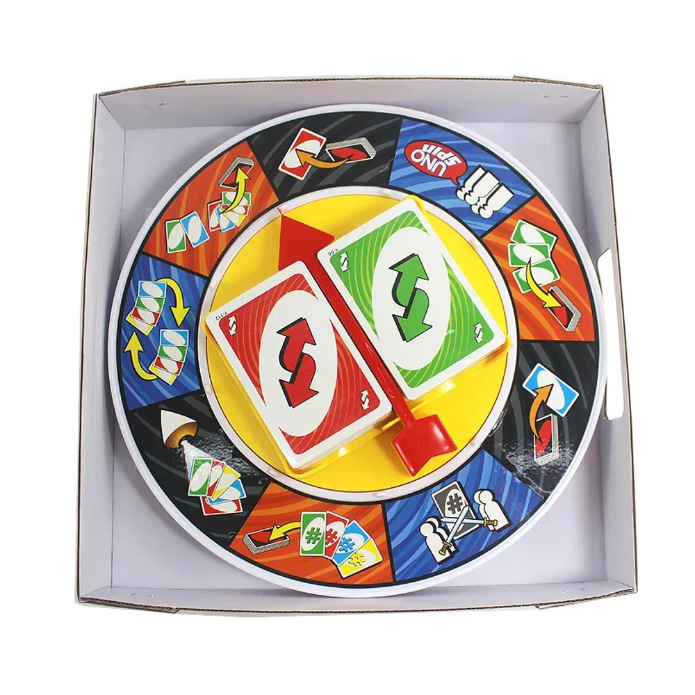 UNO Games SPIN Card Board Game Family Funny Entertainment Poker Playing Cards Toys for Children Birthday Halloween Gifts