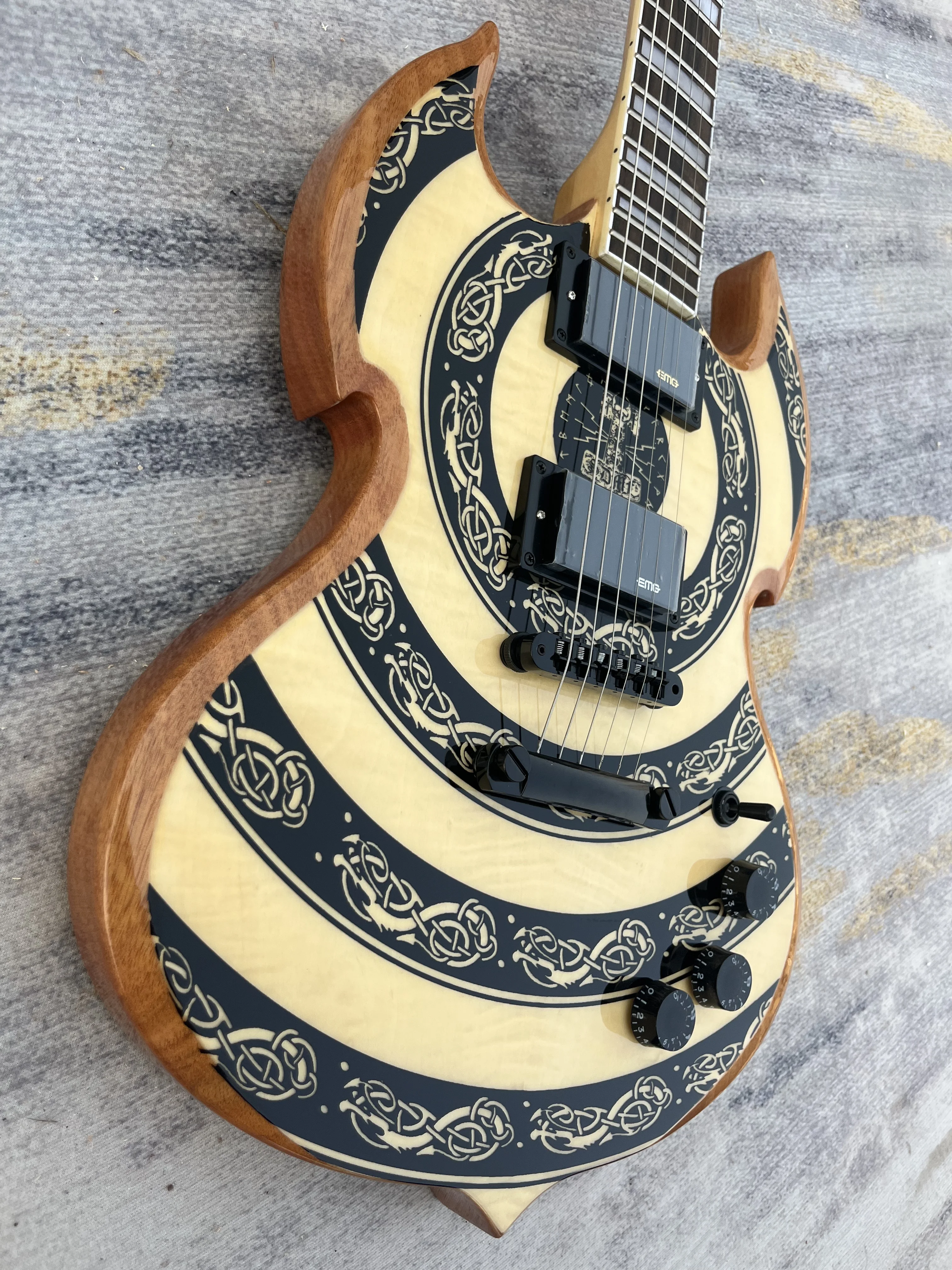 Musical Instrument Images - Guitarra elétrica chinesa S, cor natural,