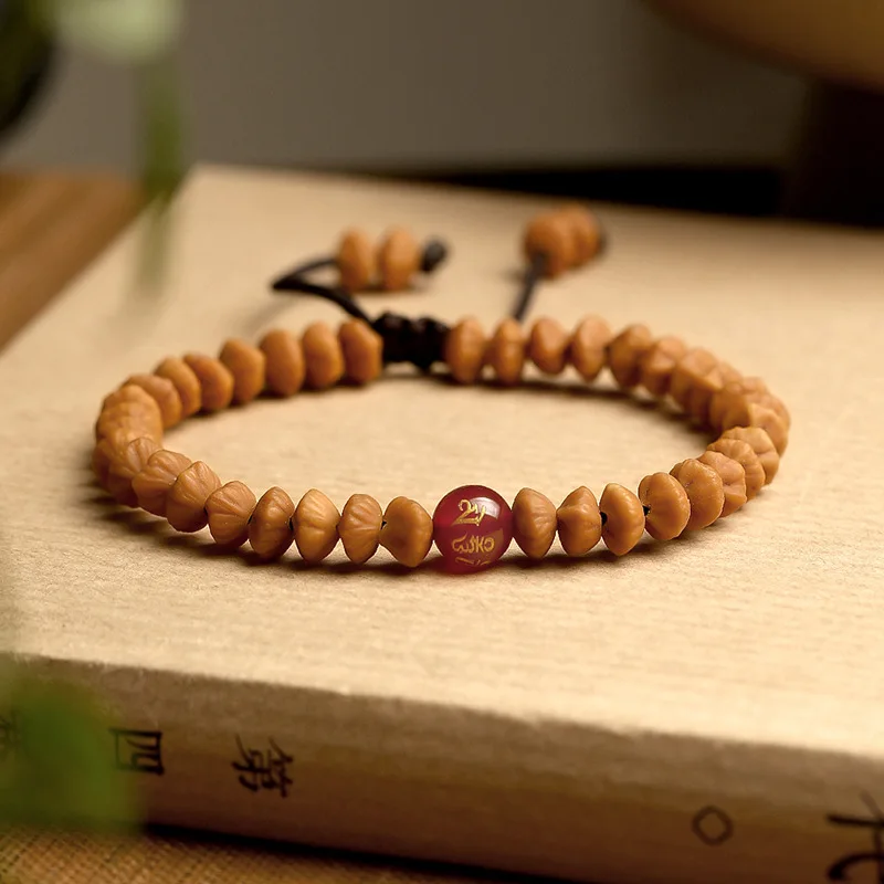 Anhui Jiuhuashan Gold Leaf Bracelet Money Bodhi Niche Cultural Plaything