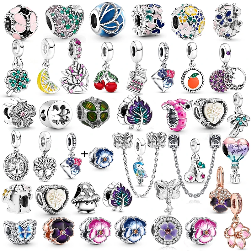 2Pcs/lot 2024 Spring Styles Charm Beads Fit Original DIY Butterfly Pendant Bracelets Necklaces For Women Men Wife Jewelry Making