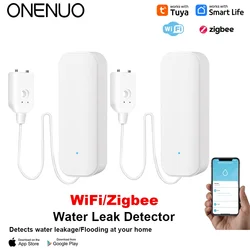 Sensor de nivel de agua WiFi o Zigbee, alarma de fuga Tuya, Detector de fugas de inundación, aplicación Smart Home Life, alerta de agua, alarma de desbordamiento de seguridad