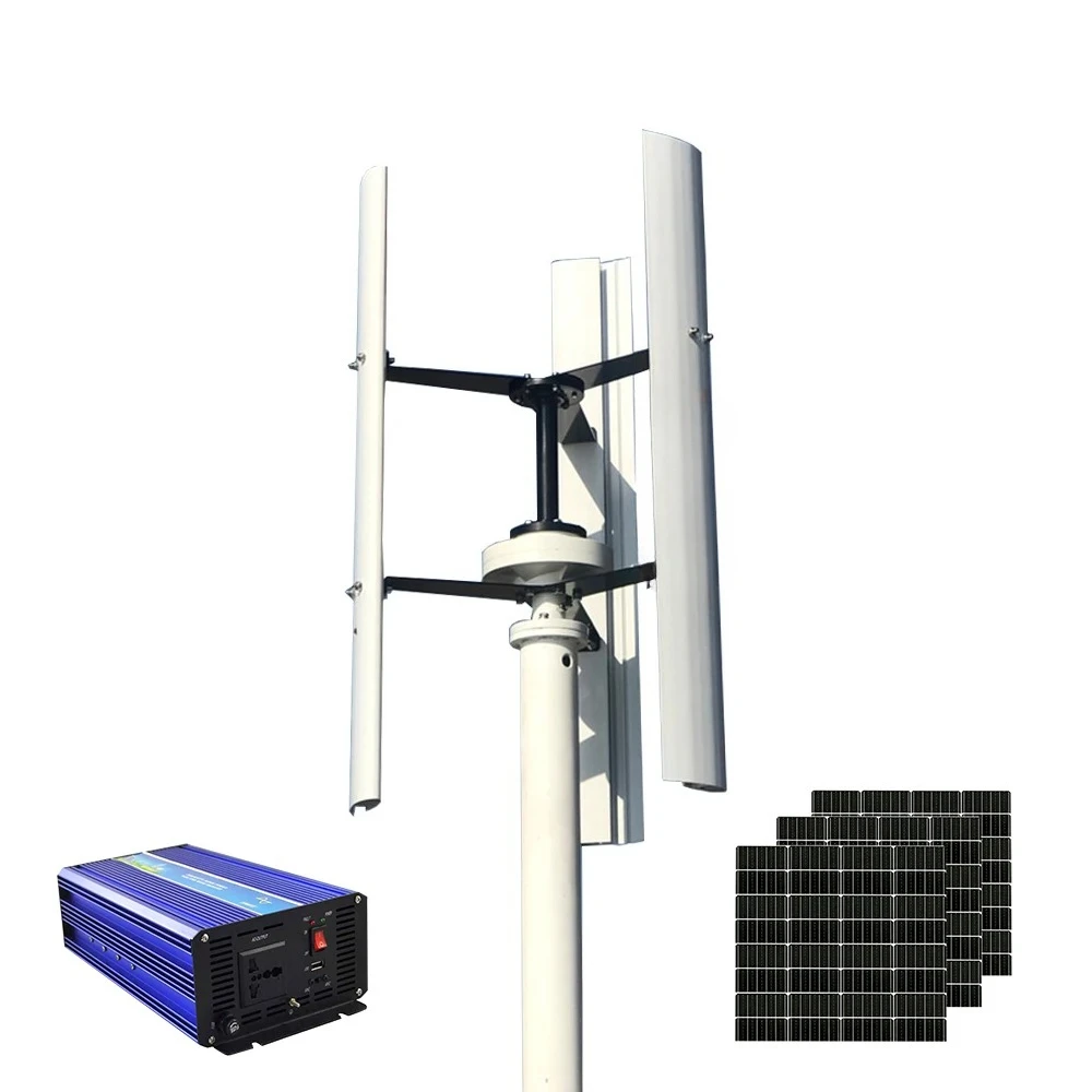 NewCE Certified High Efficiency Wind Fan 24v 48v 5kw Vertical Wind Turbine Generator Wind Solar Hybrid Power System for Home Use