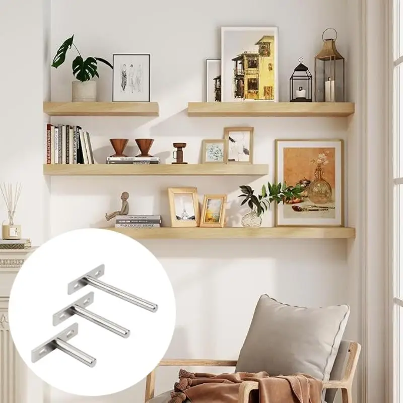 Invisible Floating Shelf Brackets, Heavy-Duty Concealed Metal Wall Mount Support for Storage Shelves