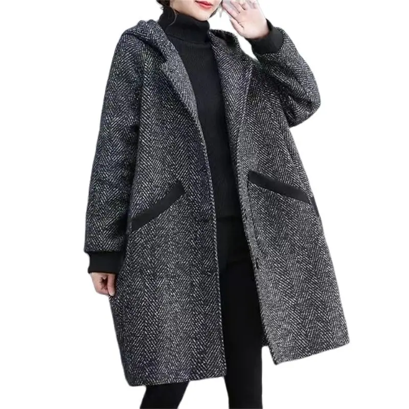 6XL cappotto autunno inverno addensato di grandi dimensioni giacca a vento Casual da donna di mezza età e anziana moda capispalla allentata con