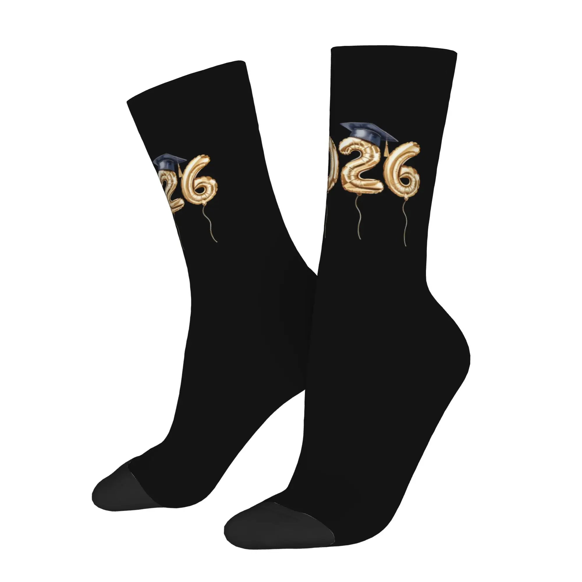 Funny Sock Graduation in 2026 Graduation Cap 2026 Harajuku Quality Pattern Printed Men Crew Socks Casual Men's Socks