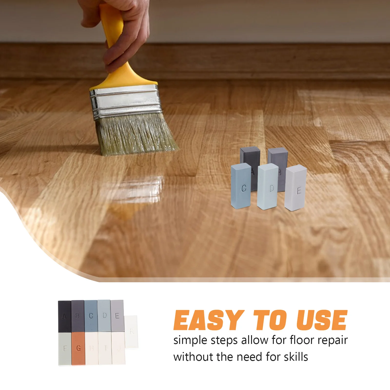 11 قطعة طقم شمع إصلاح الأرضيات مزيل الخدوش الصلب مقاوم للماء للمنزل التجاري استعادة الخشب متعدد الألوان #3