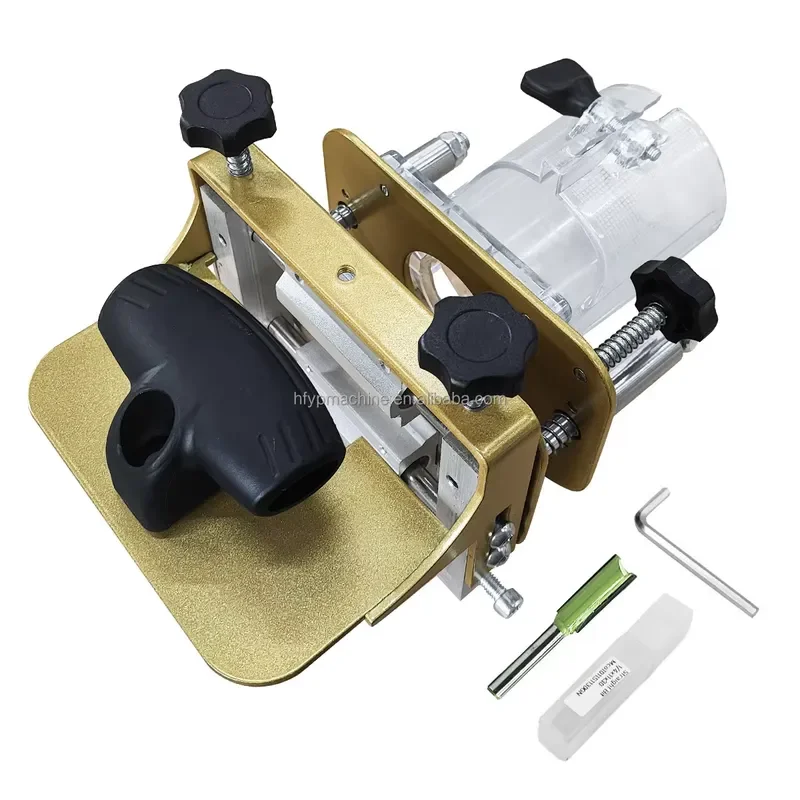 2 in 1 Invisible Fastener Slotting Bracket Mortising Jig Woodworking Trimmer Tool with Adjustable Slotting Width Height