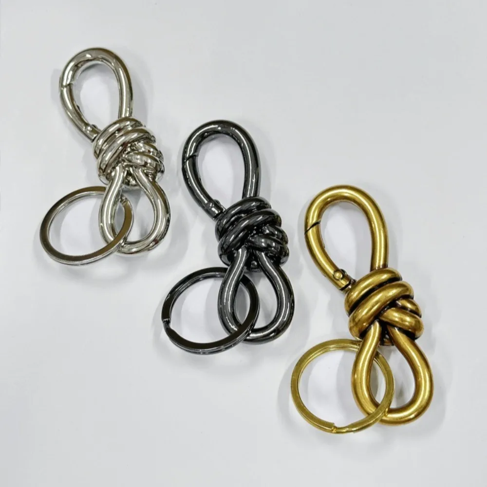 Multi-Functional Twist Knot Spring Buckle Zinc Alloy Hardware Accessory 8-Shaped Buckle Vintage Multicolor Keychain Pendant