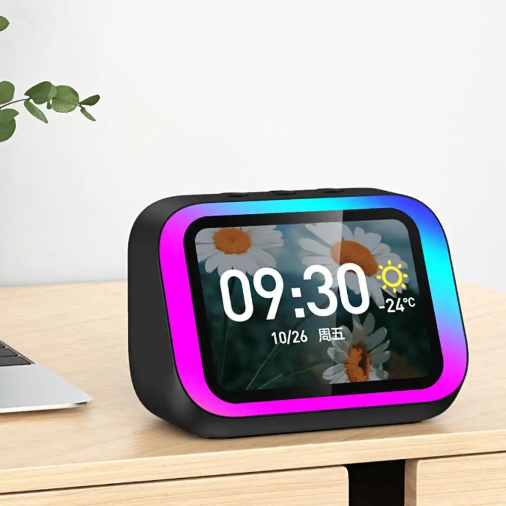 

Smart Alarm Bluetooth Clock Speaker With Display Voice Control Display Night Light Music Stories Wireless Player Frame Gift APP