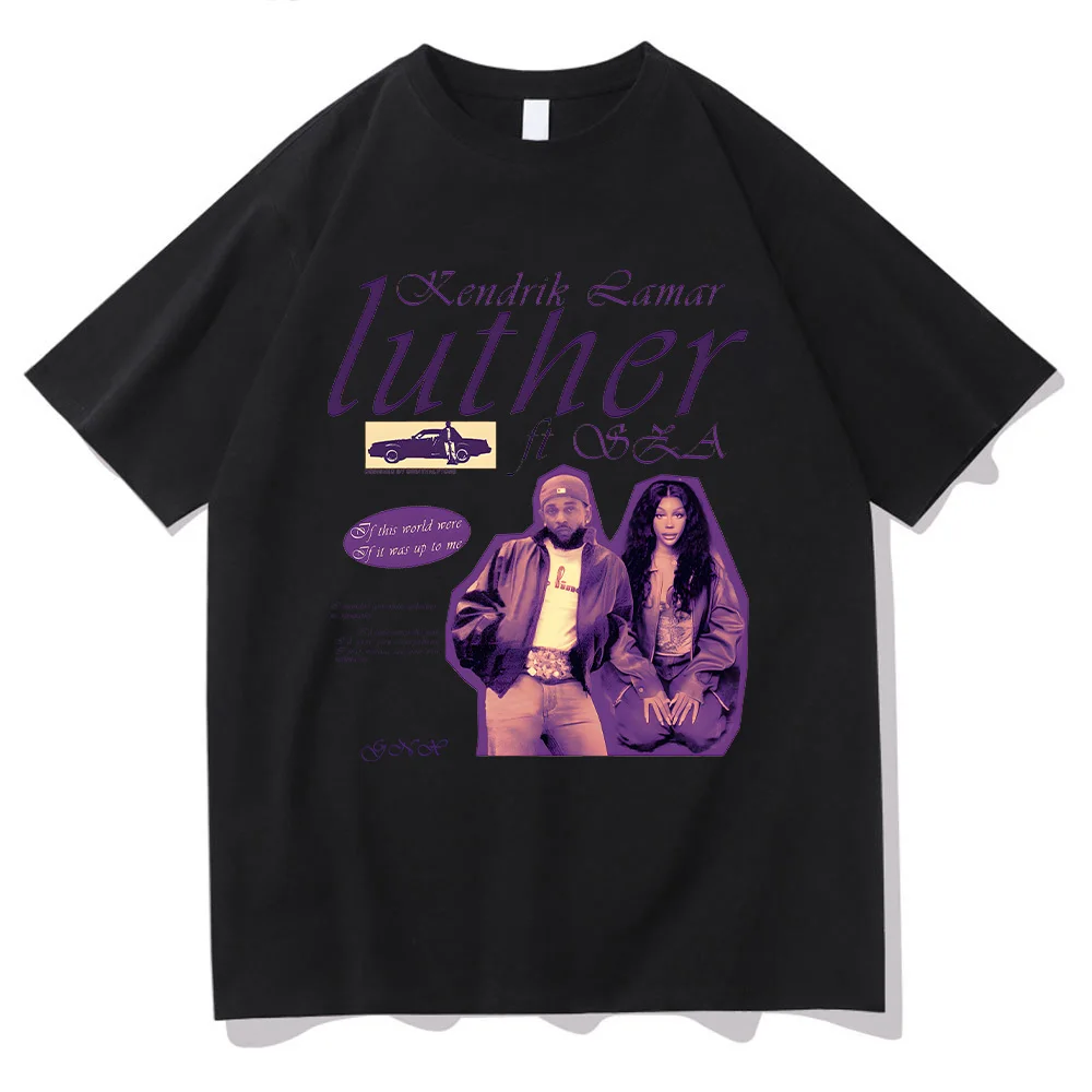 SZA كندريك لامار التي شيرت لوثر ألبوم جديد تيز الرجال النساء Harajuku خمر للجنسين القطن ملابس عالية الجودة مروحة الهدايا تي شيرت #4