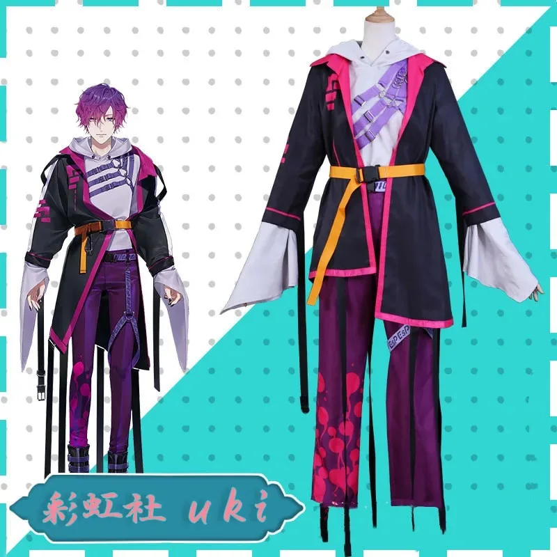

YouTuber VTuber NIJISANJI Noctyx Uki Violeta Косплей Костюм Парик Аниме Наряд Хэллоуин Карнавальная Вечеринка Мужчина Женщина Униформа Костюм; 8'