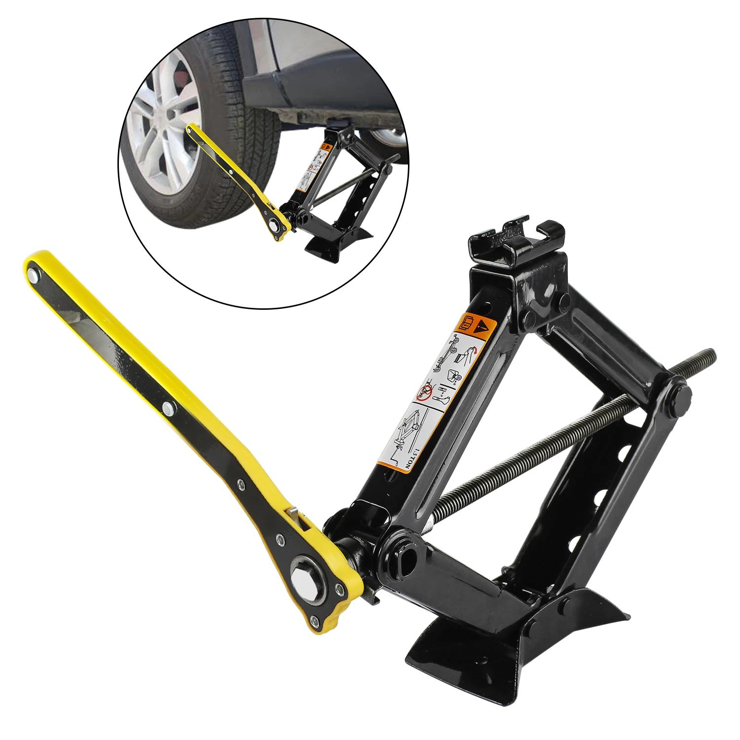 1.5T 2T Car Jack General Hand-operated Scissor Jack Rocker Car Truck Jack Foldable Auto Lifting Car Repair Tool New