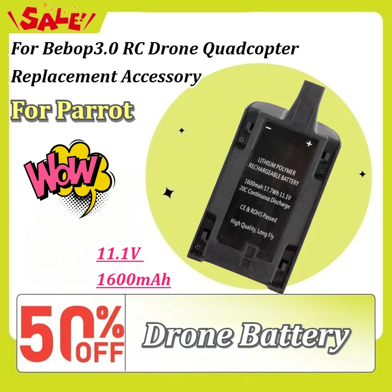 New 11.1V 1600mAh 20C Rechargeable Li‑polymer Battery For Parrot Bebop3.0 RC Drone Quadcopter Replacement Accessory