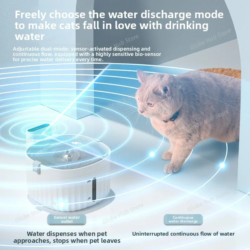 

Pet Water Dispenser, Automatic Circulation of Fresh Water, Wireless Water Dispenser, Water Feeder, Intelligent Sensing Flow