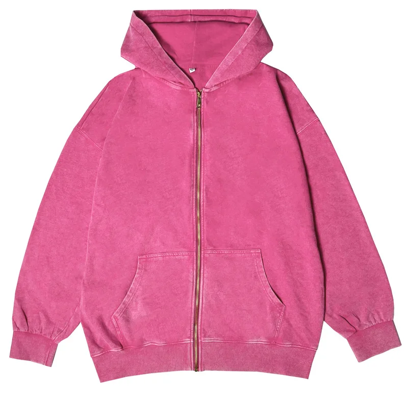 سترة رجالي بقلنسوة عتيقة مغسولة بالماء 380 جرام للخريف والشتاء سميكة بلون سادة وربطة عنق من القطن #2