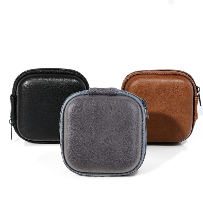 Small Leather Headphone Protective Bag Lightweight Box Small Headphone for Case Cover for Headsets Headphone for Case Co