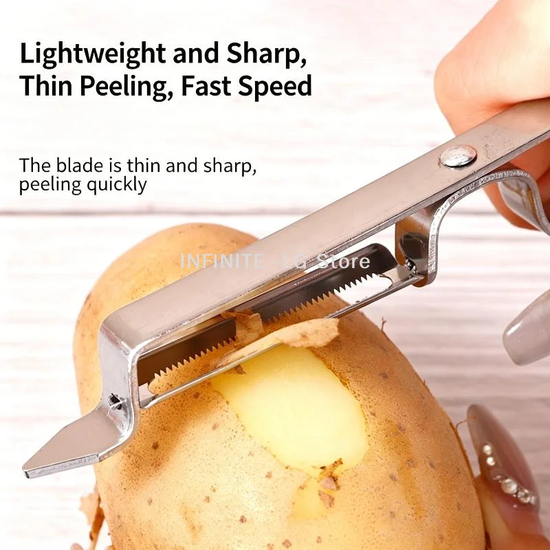 Heavy-duty Stainless Steel Peeler,fast, Thin, Waste-free Peeling. Its Thick, Ergonomic Handle Ensures A ComfortableINFINITE -LG