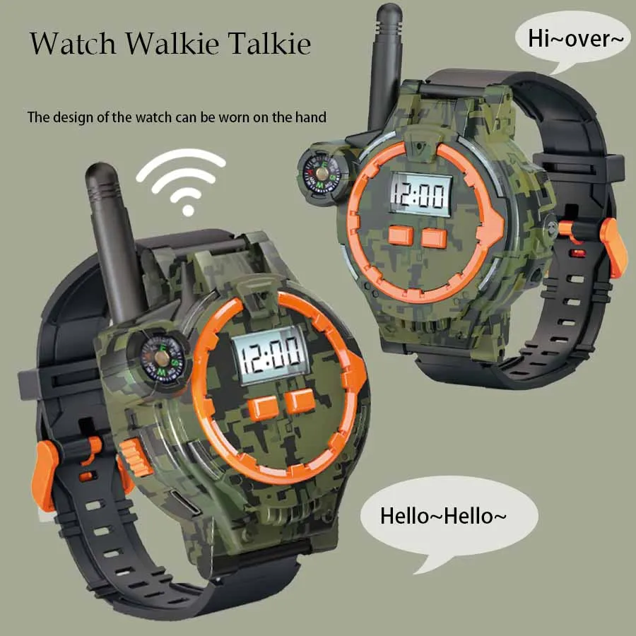 New Kids Military Camouflage Walkie-talkie Watch Toy Parent-child Interaction Indoor Outdoor Wireless Remote Call USB Charging