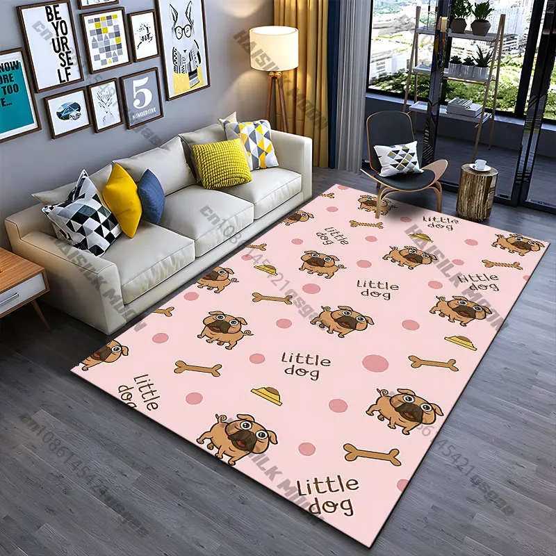 Cute playful little dog carpet Yoga living room room decor children's crawling mat doormat area rug games mat