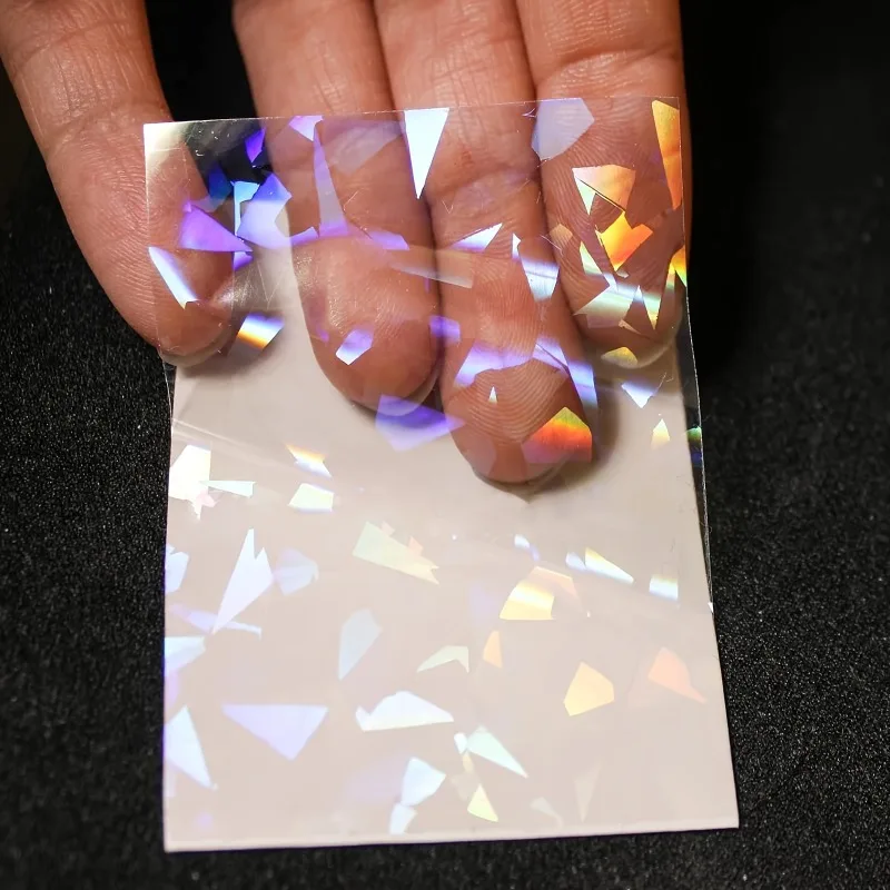 Film holographique de stratification à froid pour verre cassé, autocollant en vinyle auto-adhésif transparent imperméable, 50/100 feuilles