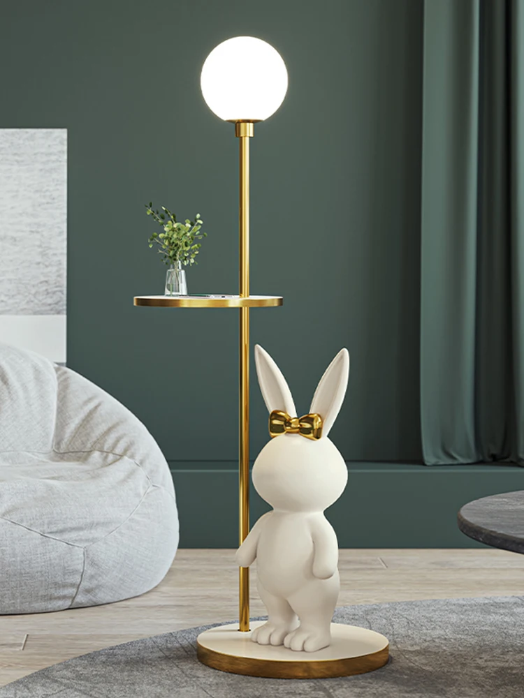 New Floor Lamp Modern Indoor Lighting Coffee Table Children's Lamp E27 Male and Female Bedroom LED Rabbit Floor Lamp