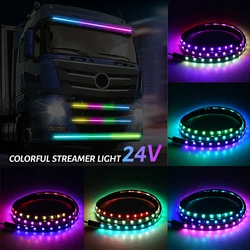 12V-24V Truck Lights LED Strip RGB Ambient Light DRL Warning Driving Lights Bar Colorful Flashing Atmospher Lamp DIY Customized