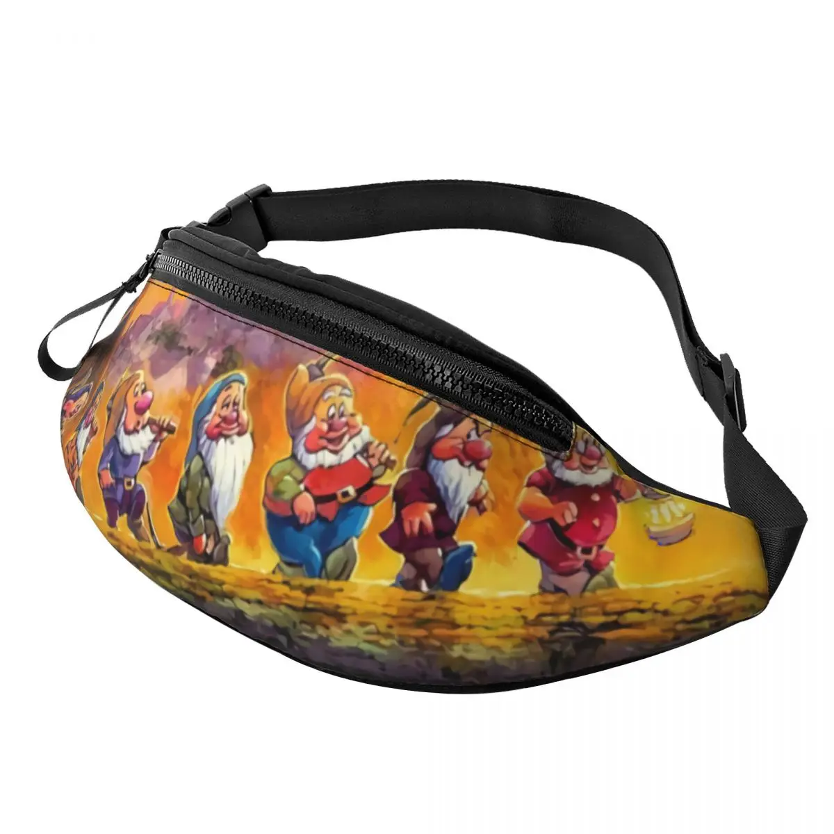 Custom Snow White And The Seven Dwarfs Fanny Pack for Women Men Cool Crossbody Waist Bag Travel Hiking Phone Money Pouch