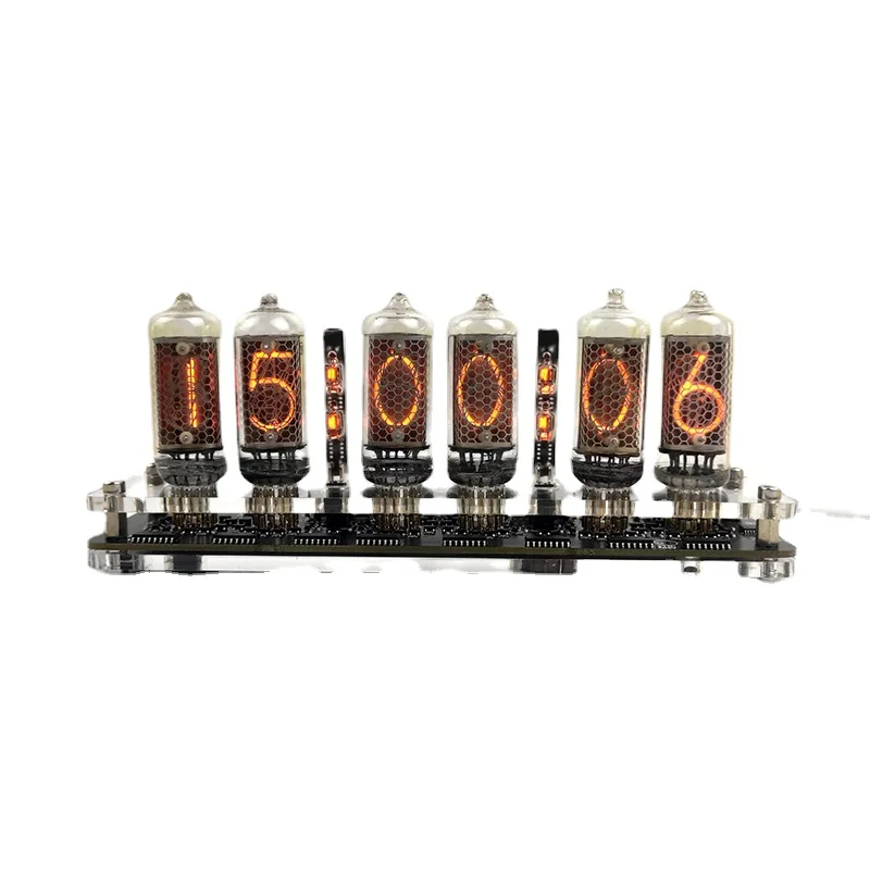 6-bit IN-8 Glow Tube Clock Module IN8 Nixie Clock Audio Accessories with Backlight Clock Digital USB 5V