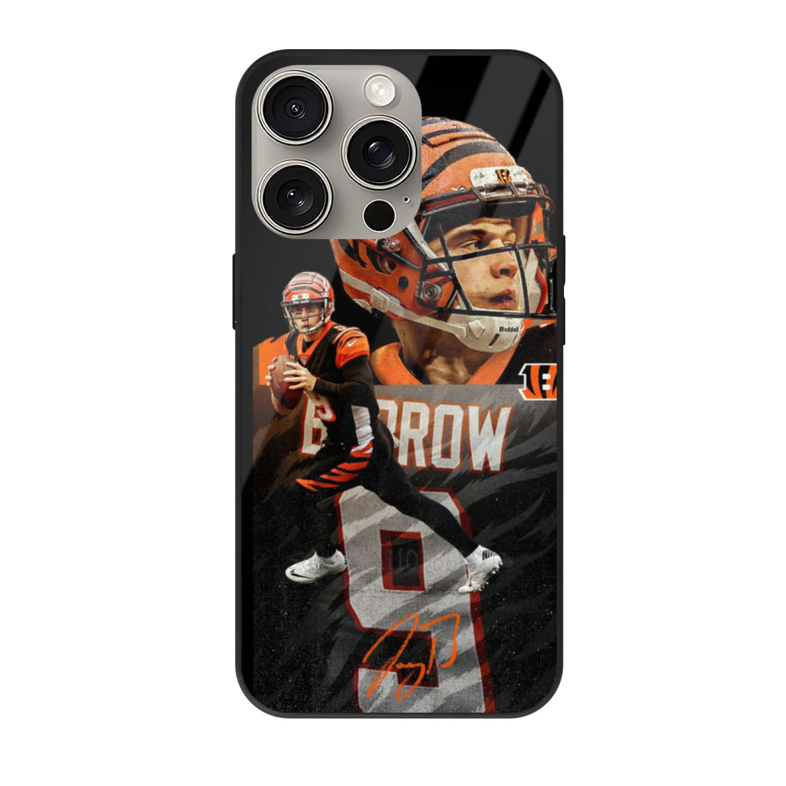 حافظة لهاتف آيفون 16 برو ماكس 15 14 13 Mini 11 12 Xs Xr 7 8 حافظات سوداء نظارات جو بورو الشمسية Bengals Joe #1