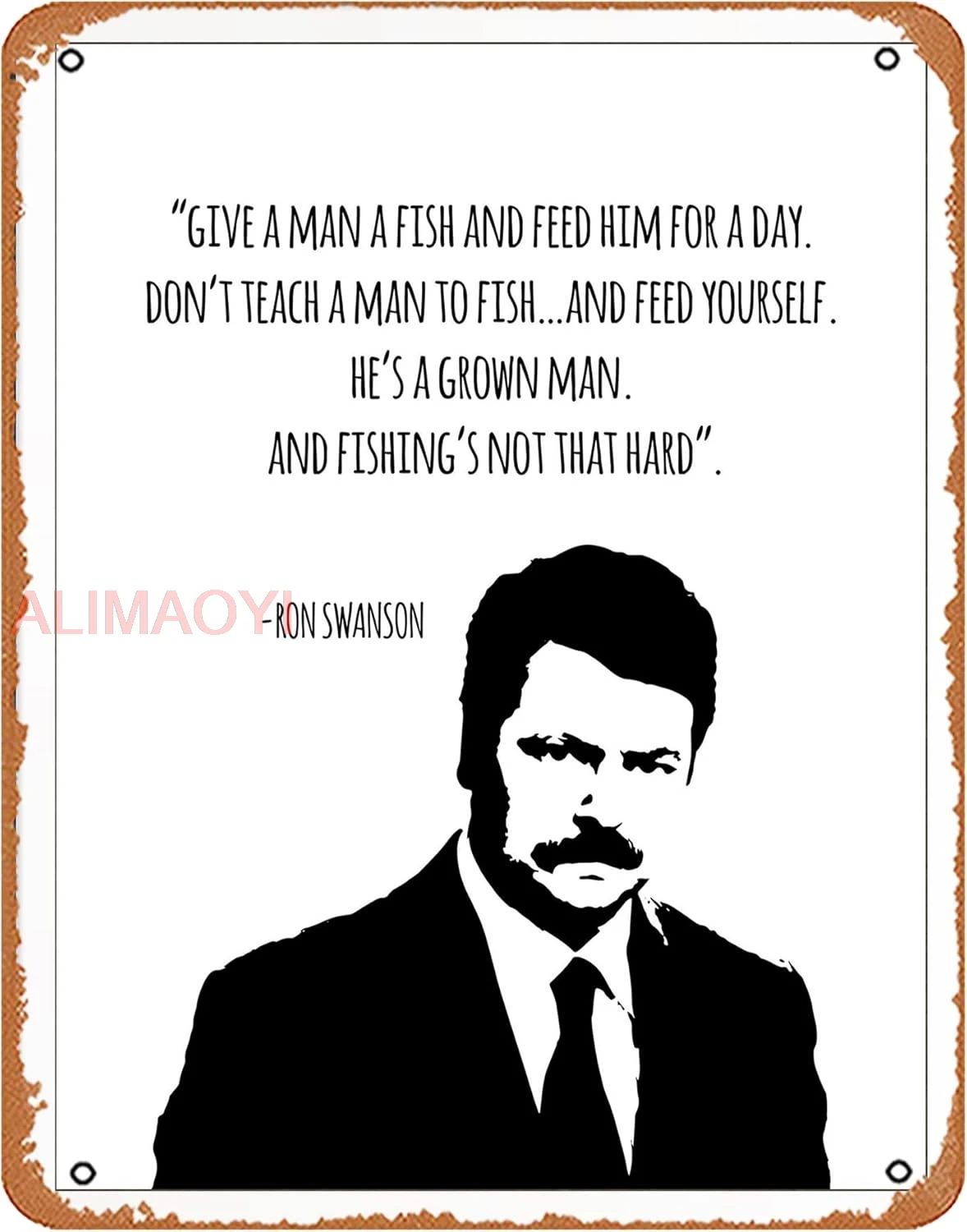 Muecddoa Tin Sign Vintage Ron Swanson Poster Parks And Recreation Quote Print,Tv Quote Print-Poster Funny Classic Musical Ba ALA