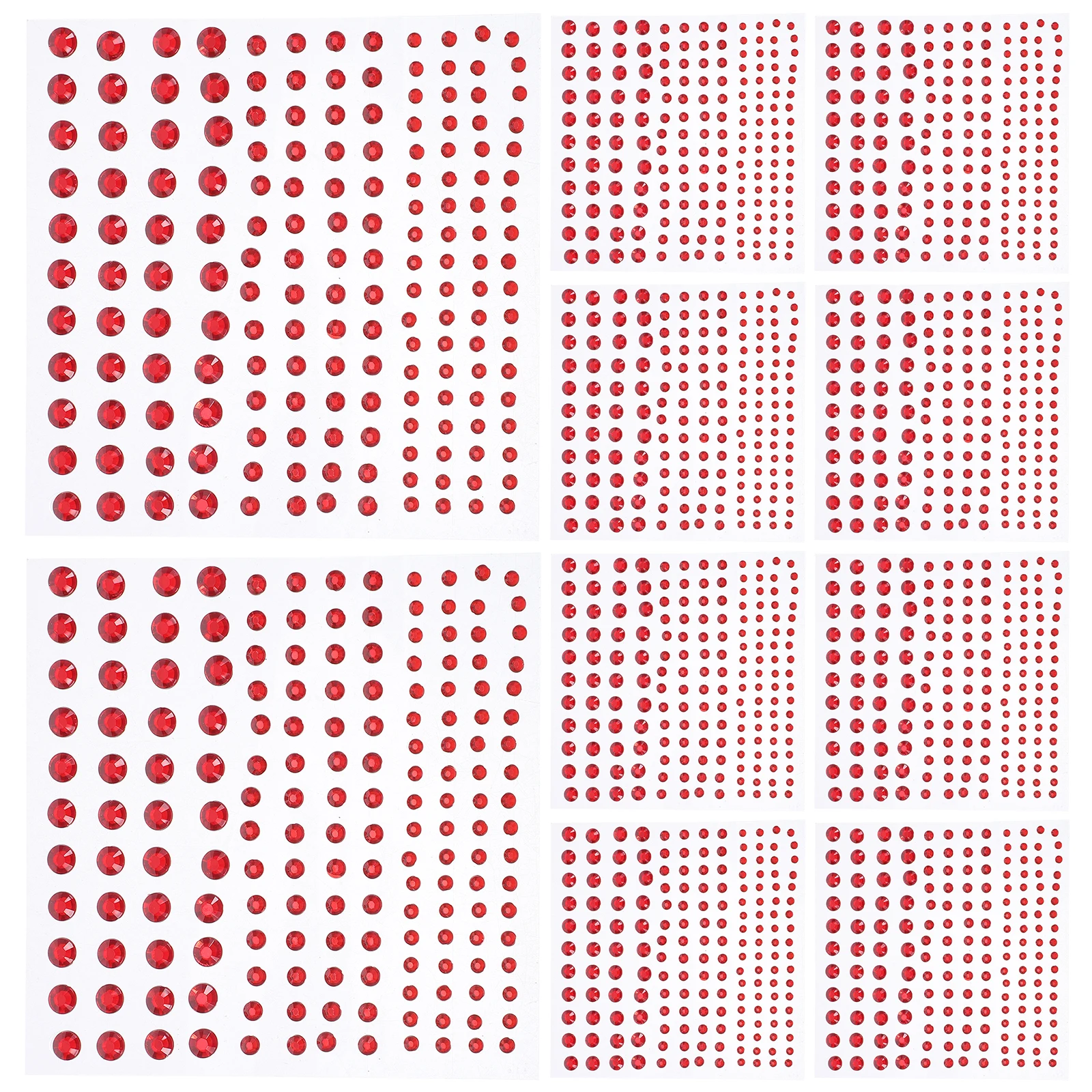 20 pçs design da arte do prego acessórios de decoração 3mm 4mm 6mm strass acrílico vermelho flatback encantos auto adesivo geléia unhas gemas