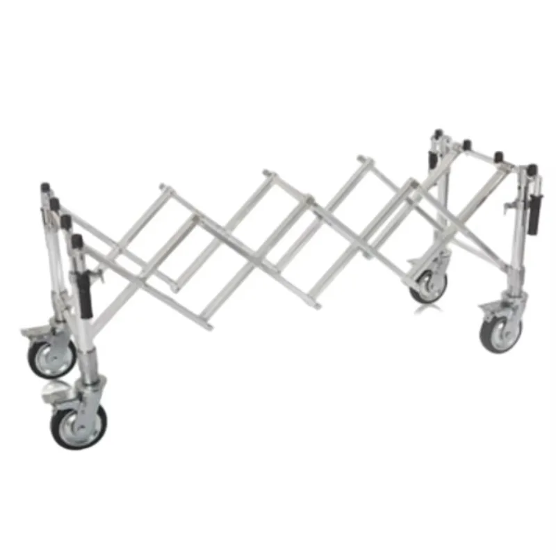 Adjustable medical mortuary with freedom wheels for churches and funerals Coffin lifts Hospital trolleys