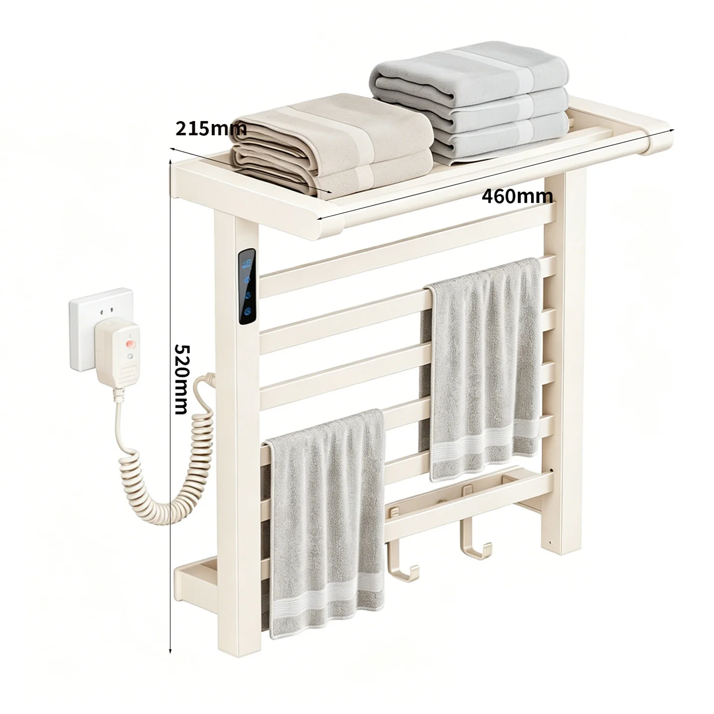 Foldable Smart Electric Heated Towel Warmer Rack Modern Space Aluminum Powder Coated Organizer Shelf Bathroom Accessory for Home