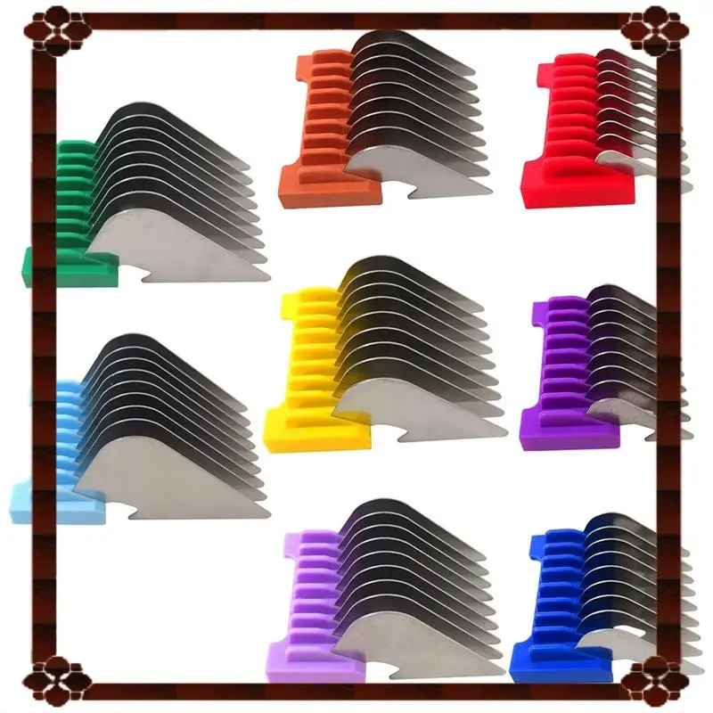 24시간 배송 동물 스테인레스 스틸 8색 헤어 가이드 빗 세트 8색 가이드 빗 세트 절단 길이 3Mm-25Mm