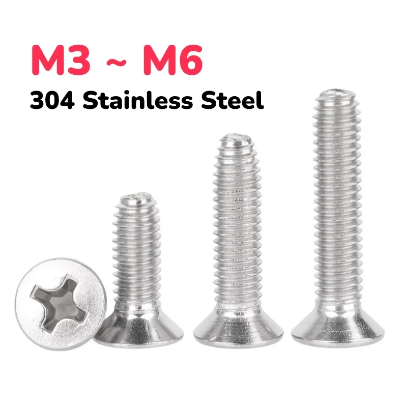Peijian 304 Stainless Steel M3 M4 M5 M6 Tri-lobular ( Thread-forming Screws Countersunk Screw Bolt