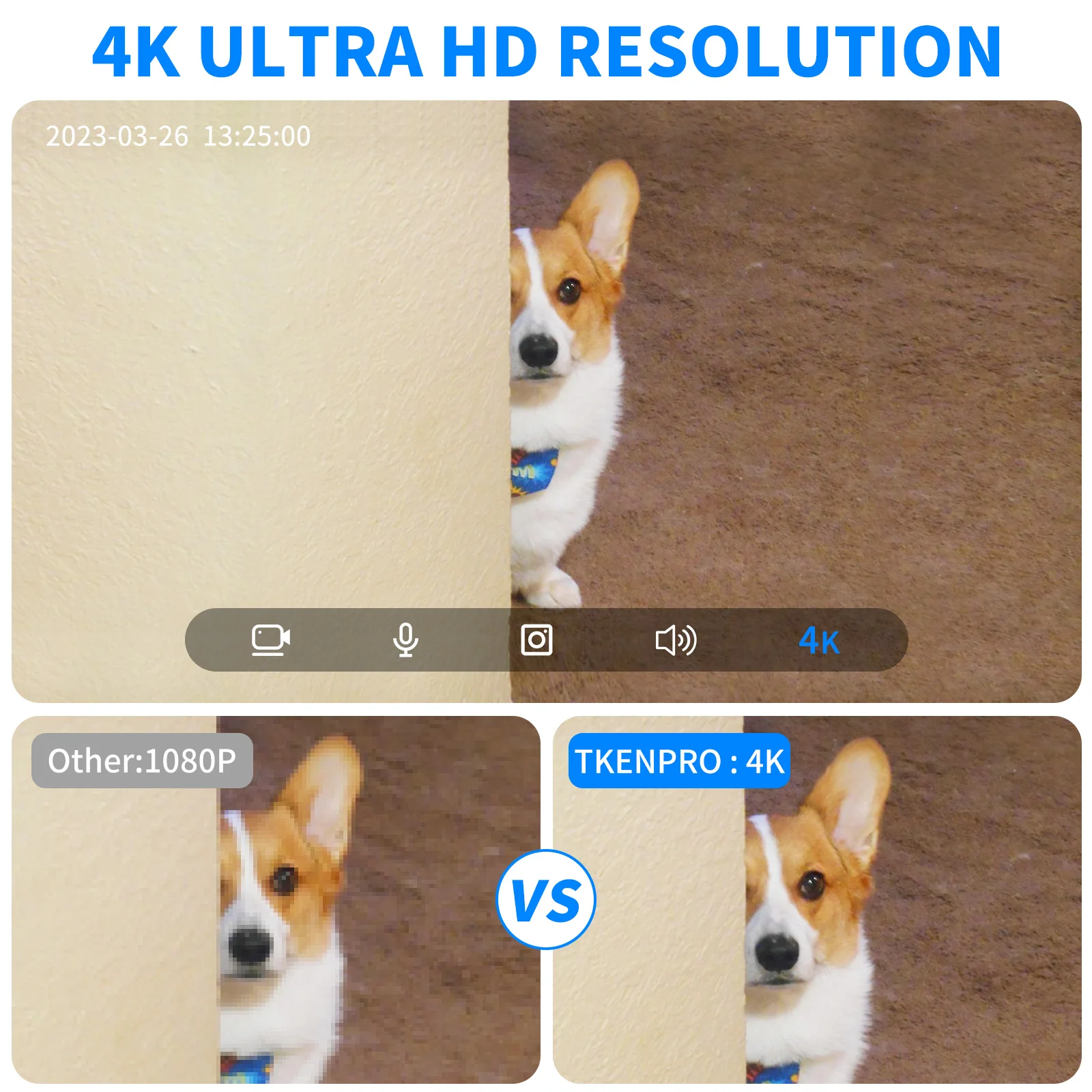 VIKYLIN Hikvision Compatible Full Color 8MP Turret IP Camera People Car Detection Outdoor Security Video Surveillance POE Camera