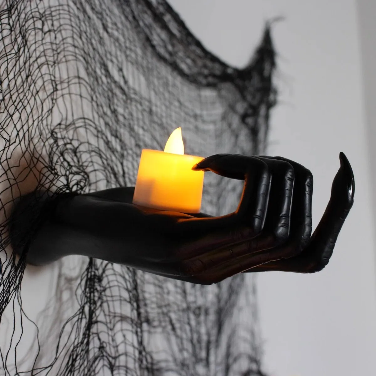 

Black Hand Statue Wall Hanging Halloween Resin Art Craft Decor for Tattoo Shops, Escape Rooms, Home, and Desktop