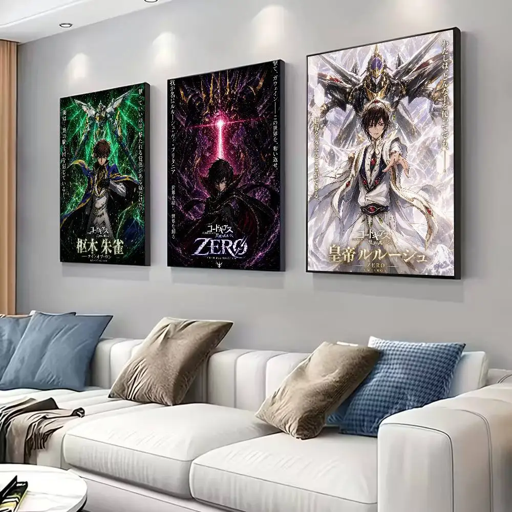Code G-Geass Anime Poster for Living Room, Bedroom, Office, or Bar, Frameless, Indoor Use, Bedroom Wall Art.