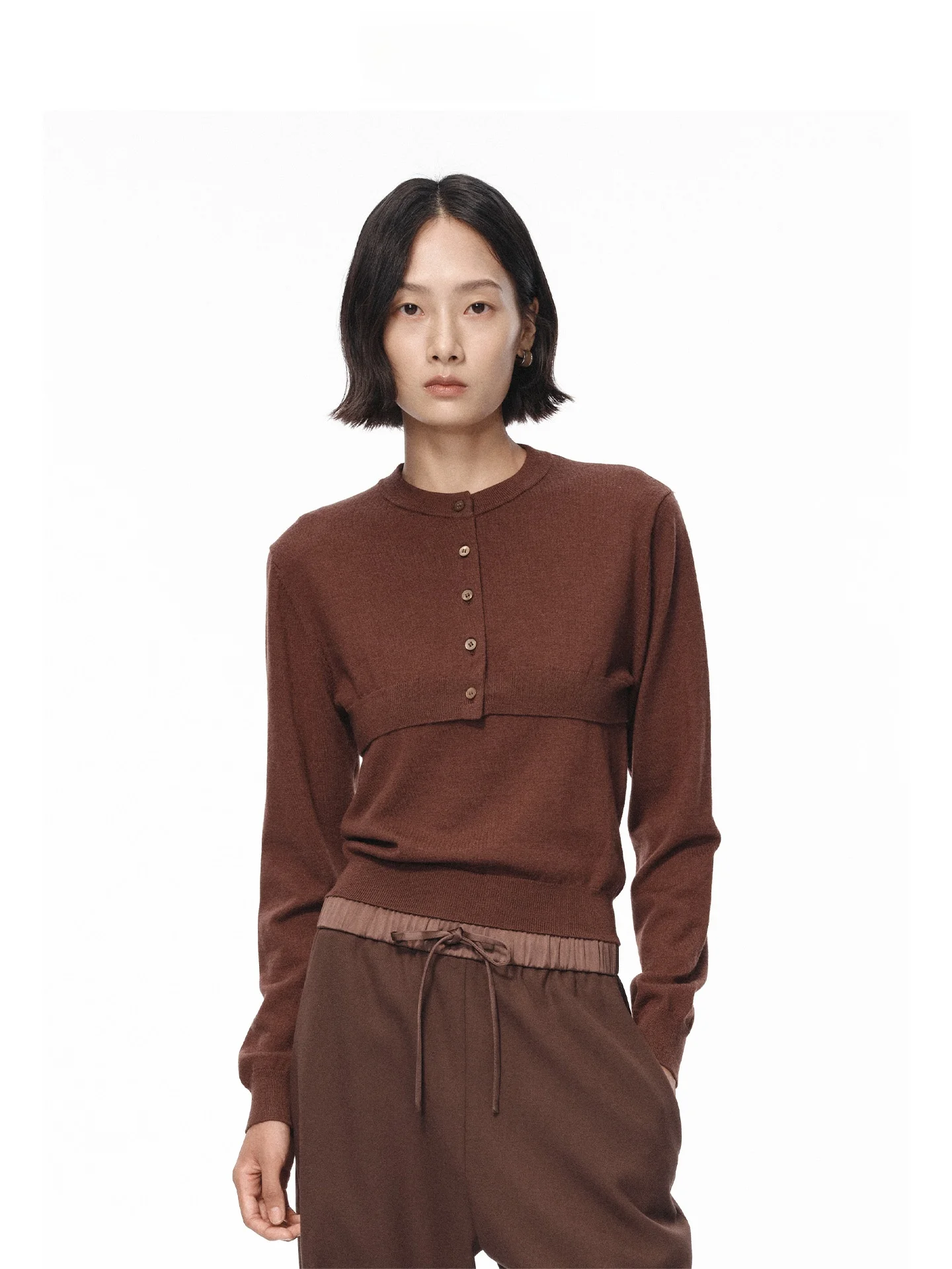 

Женский комплект из двух предметов: свободный вязаный свитер и длинный жилет из шерсти Lazin Layering Rule hine Waable