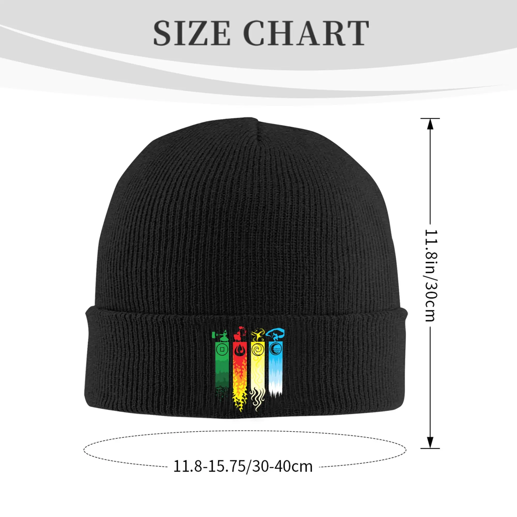 Four Elements Knitted Hat Beanie Winter Hats Warm Acrylic  Color Avatars Anime Cap for Men Women Gifts,