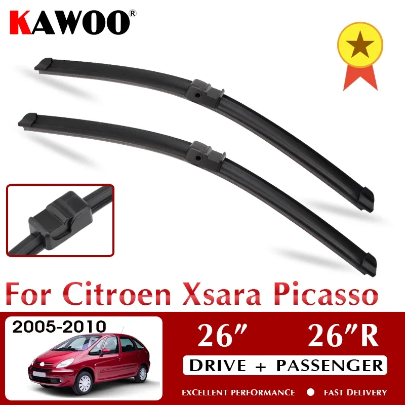 

KAWOO Wiper Car Wiper Blade For Citroen Xsara Picasso 2005-2010 Windshield Windscreen Front Window Accessories 26"+26"R LHD RHD