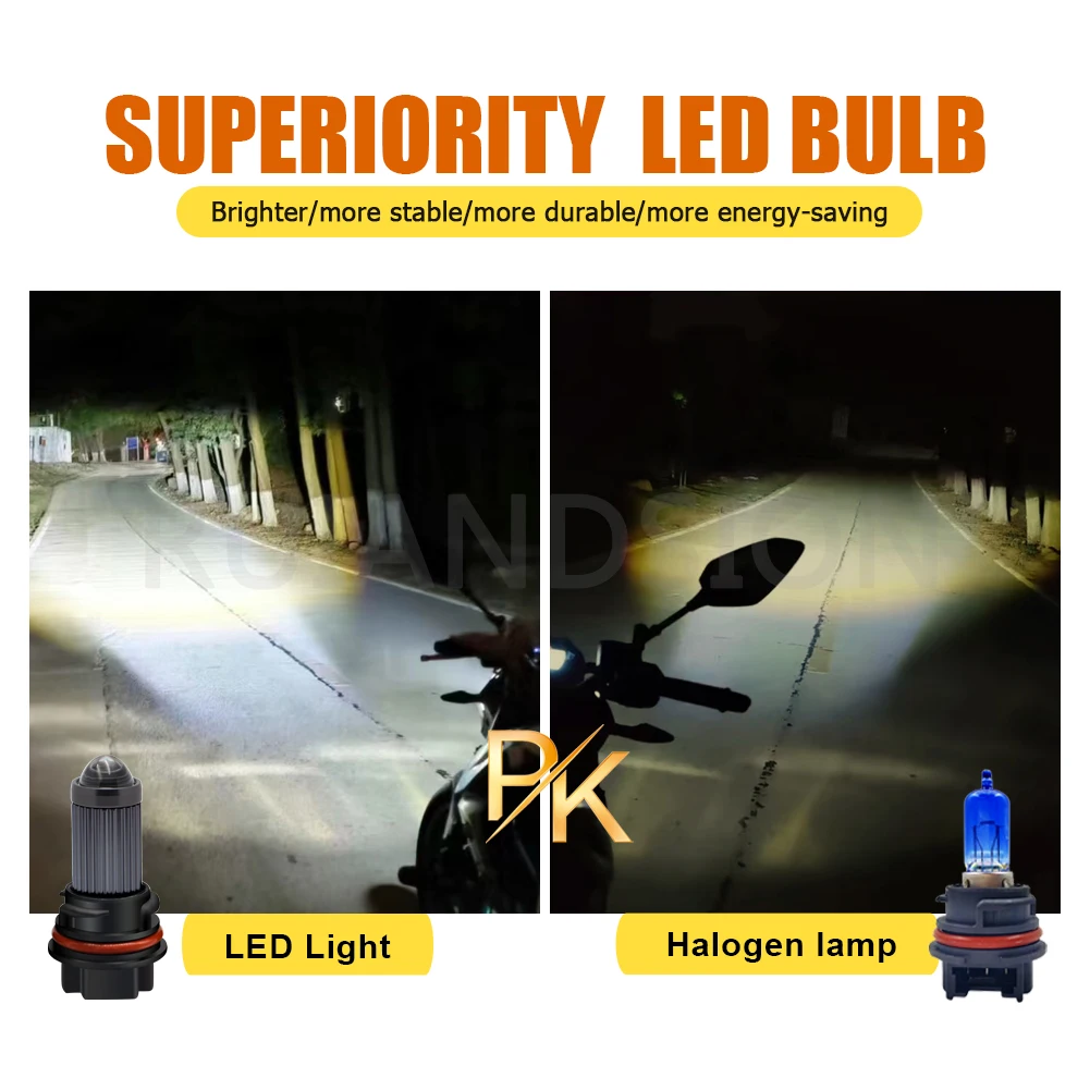 RUIANDSION PH11 LED Bulb 1000LM White+Yellow CSPChip 35W 12V Headlight Spotlight Waterproof Replace for Honda Motorcycle 1Pcs
