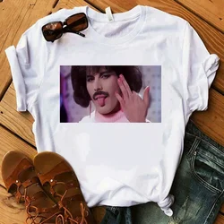 T-Shirt Women Queen Band Tshirt Tops Women Freddie Mercury Print Korean Freddie Mercury Tshirt Female Harajuku Clothes