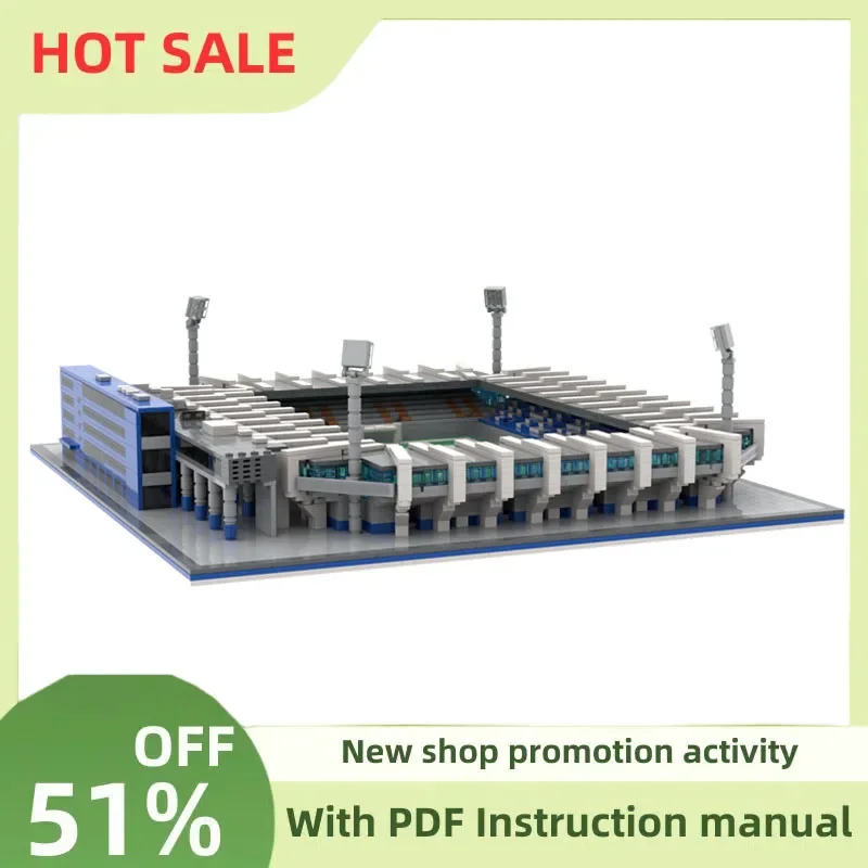 

Новый город, хит продаж, вид на улицу, Moc, модульный стадион Vfl Bochum, модель строительного блока, креативные идеи «сделай сам», детская игрушка, подарок на день рождения
