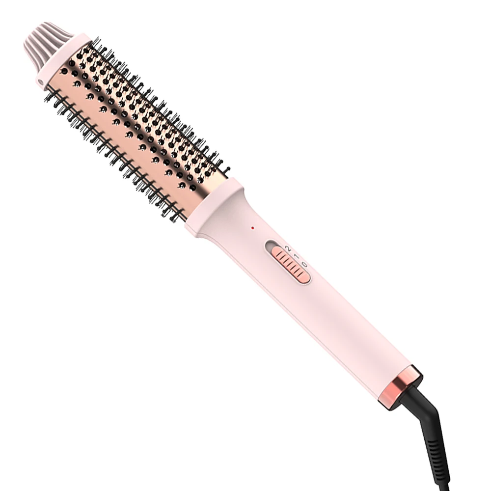 1-1.5 Inch Ceramic Heated Round Brush with PTC Heater LED Temperature Display for Voluminous and Smooth Hair for Home Hotel Use