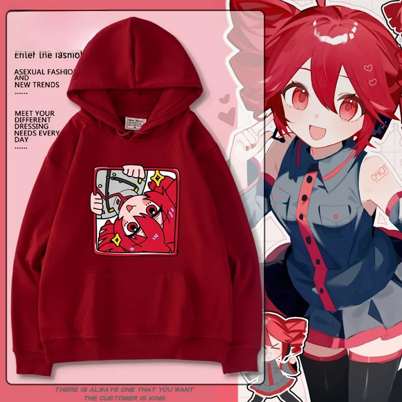 

Cartoon Collaborative Cute Teto Joint V Home Music Long Sve Hoodie Cosplay Sweatirt ex Casual Cotton Polyester