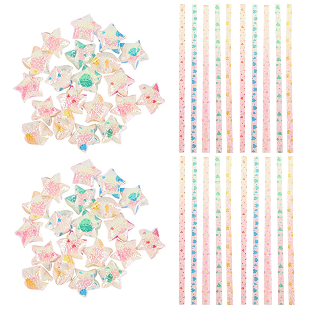 Bandes de papier étoile perle, 200 pièces, couleur vive, bricolage Origami, cadeau artisanal, motif créatif, décorations pliables à la main, fête d'étudiant